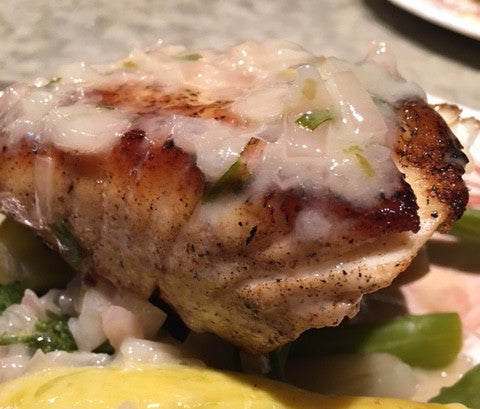 Pan Seared Halibut with Lemon Buerre Blanc from Jessica